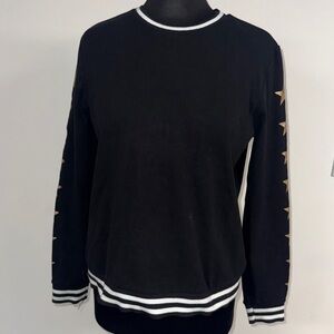 Black Long Sleeve Shirt with Gold Star Detail size XL